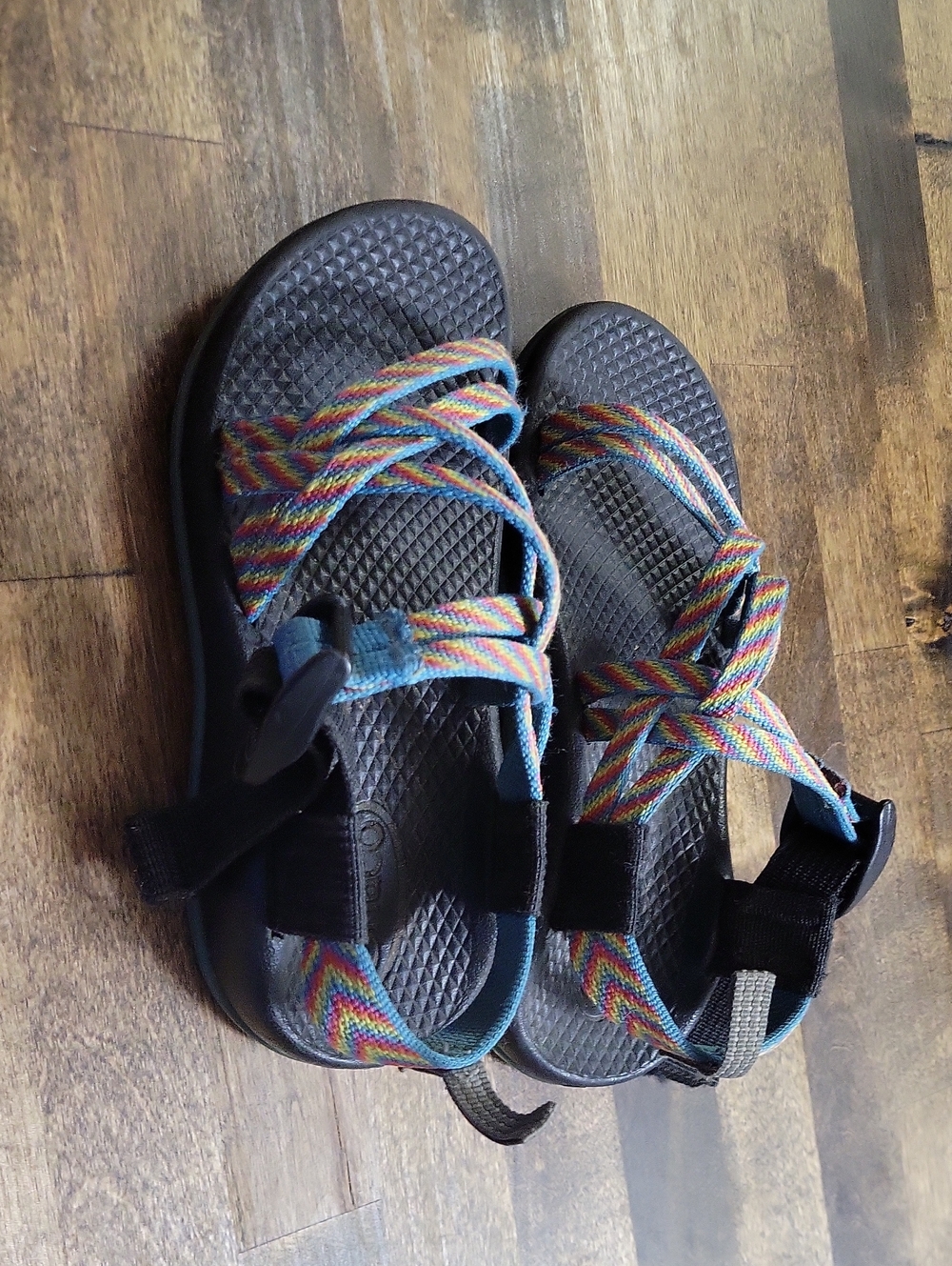 Chaco Kids Unisex Multicolor Strap Sandals - Black Base Size 12